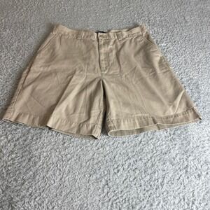 Polo Ralph Lauren Philip Short Mens 34 Khaki Tan Chino Cotton Twill Flat Front